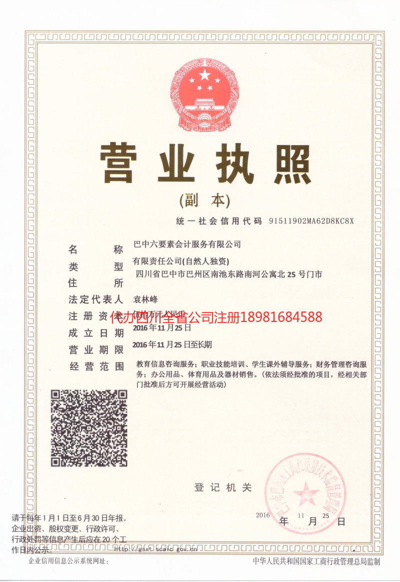 林芝林芝六要素会计服务有限公司