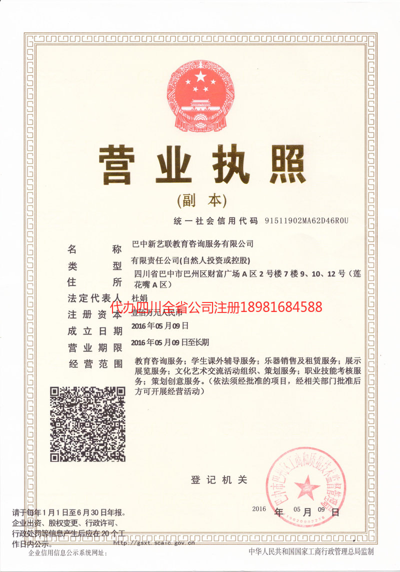 林芝林芝新亿联教育咨询服务有限公司